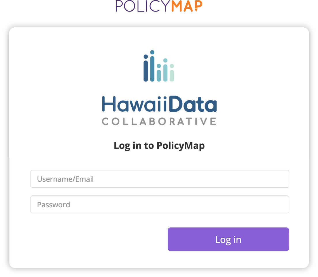 Sample login screen for IP-authenticated access to PolicyMap