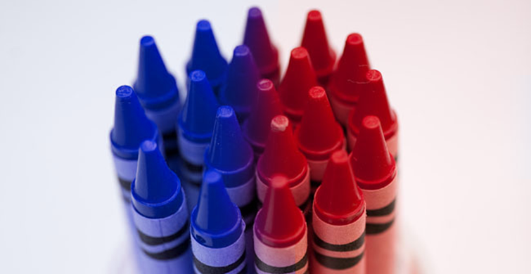 Blue and Red Crayons