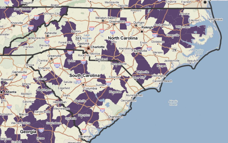 Counties in the Carolinas