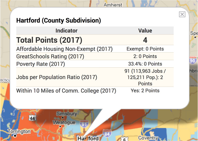 Connecticut Housing Finance Authority PolicyMap Customer Story Info Bubble