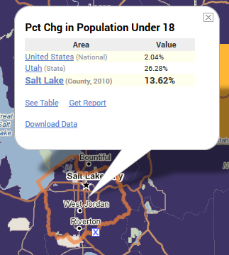 Under 18 Population in Salt Lake, UT