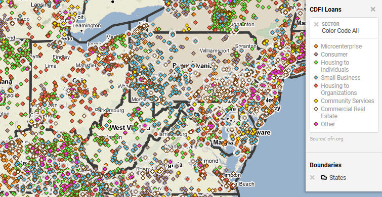 OFN CDFI Coverage Map