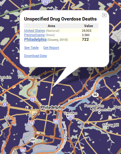 Unspecified Drug Overdose Deaths in Philadelphia
