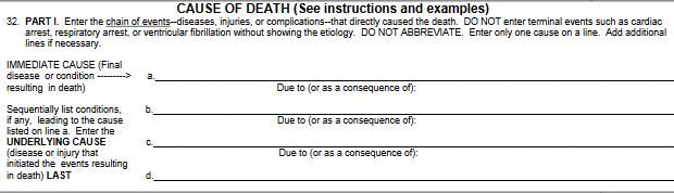 Sample Death Certificate