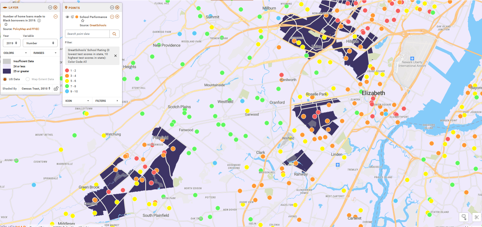Equity Distribution Map Using PolicyMap Data to Find Equity at the Intersection of Housing and ...