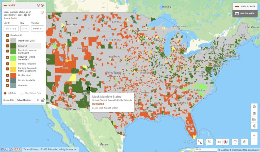 mask mandate map