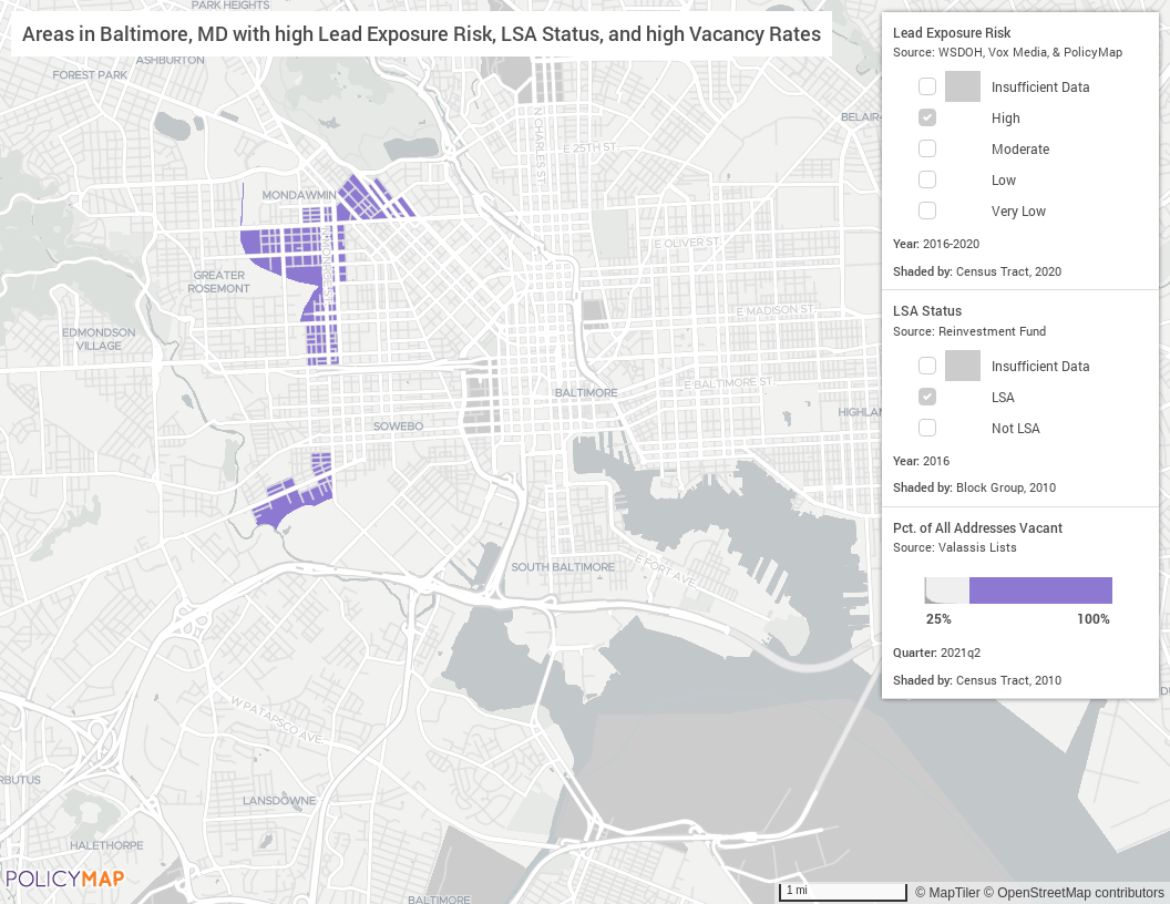 Lead Exposure Risk in Your Neighborhood | PolicyMap