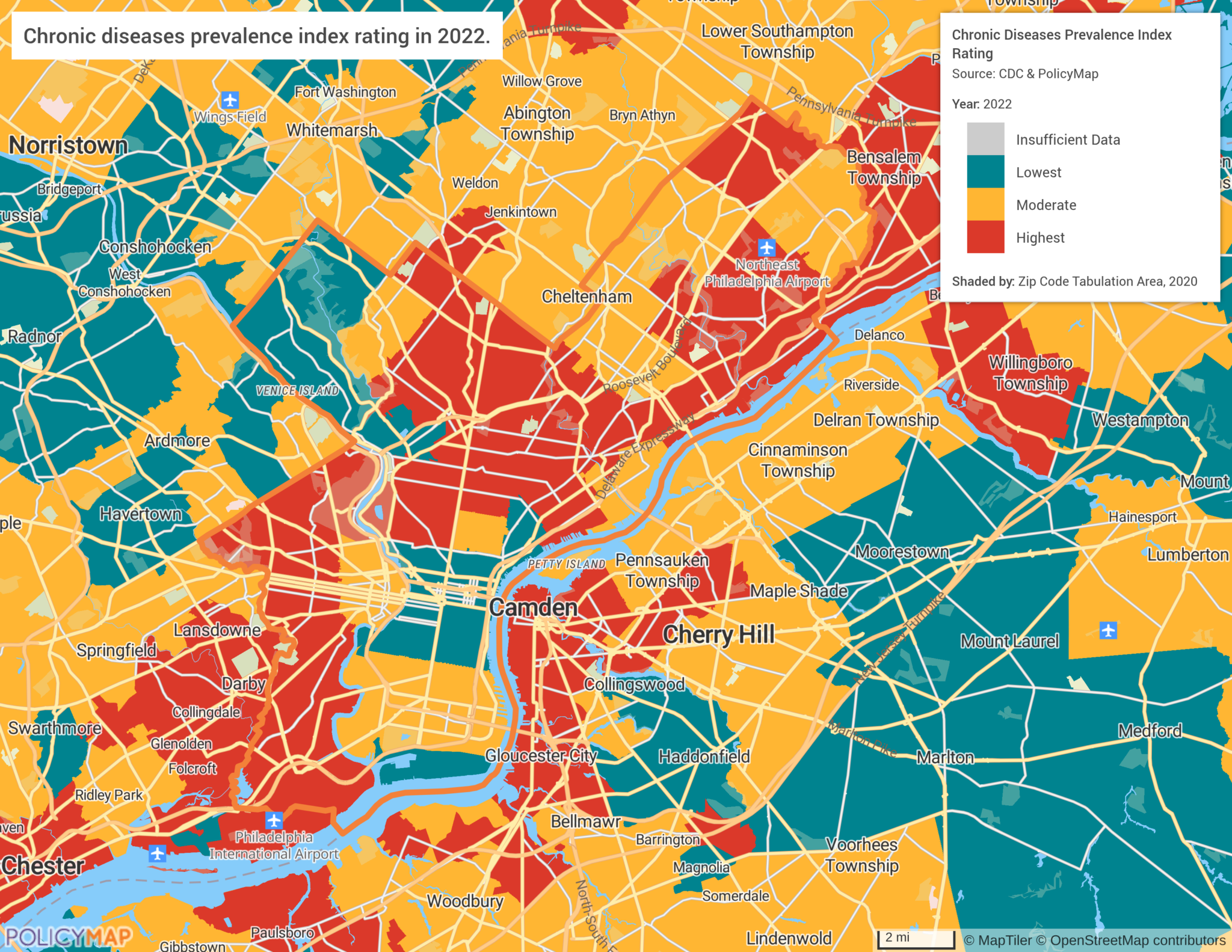 Mapping the Burden of Chronic Disease Across the United States | PolicyMap